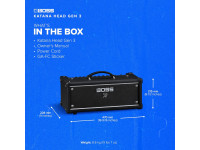 <b>BOSS KATANA HEAD GEN 3 KTN-HEAD Cabeça 100W inclui altifalante 5-polegadas incorporada</b> <b>BOSS KATANA HEAD GEN 3 KTN-HEAD Cabeça 100W inclui altifalante 5-polegadas incorporada</b>